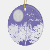 Nacht maan en sterren bomen silhouette art keramisch ornament (Links)