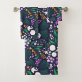 Nacht Maan Tuin Bloemen Botanisch Patroon Bad Handdoek (Insitu)