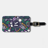 Nacht Maan Tuin Bloemen Botanisch Patroon Bagagelabel (Voorkant horizontaal)