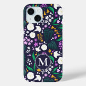 Nacht Maan Tuin Bloemen Botanisch Patroon Case-Mate iPhone Case (Achterkant)