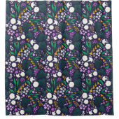 Nacht Maan Tuin Bloemen Botanisch Patroon Douchegordijn (Voorkant)