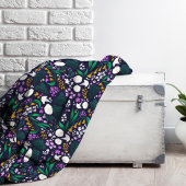 Nacht Maan Tuin Bloemen Botanisch Patroon Fleece Deken