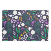 Nacht Maan Tuin Bloemen Botanisch Patroon Kussensloop (Achterkant)