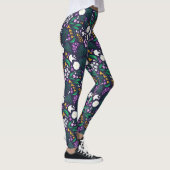 Nacht Maan Tuin Bloemen Botanisch Patroon Leggings (Rechts)