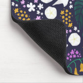 Nacht Maan Tuin Bloemen Botanisch Patroon Muismat (Hoek)