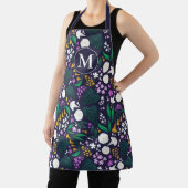 Nacht Maan Tuin Bloemen Botanisch Patroon Schort (Insitu)