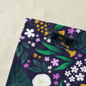 Nacht Maan Tuin Bloemen Botanisch Patroon Strandlaken (In situ)