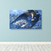 Nacht met haar Train of Stars (Angel met Cherubs) Canvas Afdruk (Insitu (Houten vloer))