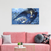 Nacht met haar Train of Stars (Angel met Cherubs) Canvas Afdruk (Insitu (Woonkamer))