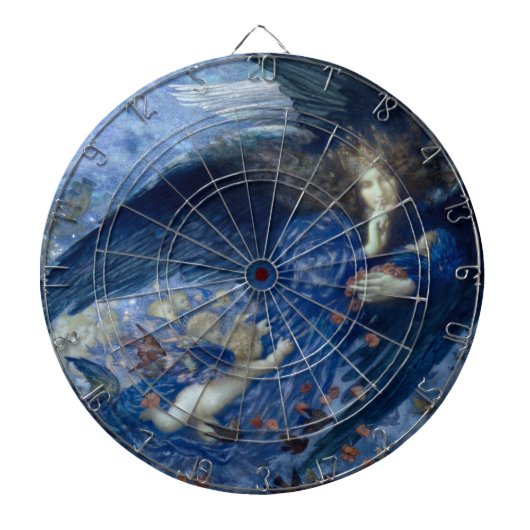 Nacht met haar Train of Stars (Angel met Cherubs) Dartbord (Voorkant)