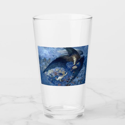 Nacht met haar Train of Stars (Angel met Cherubs) Glas (Voorkant)