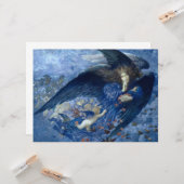 Nacht met haar Train of Stars (Angel met Cherubs) Kaart (Voorkant / Achterkant in situ)