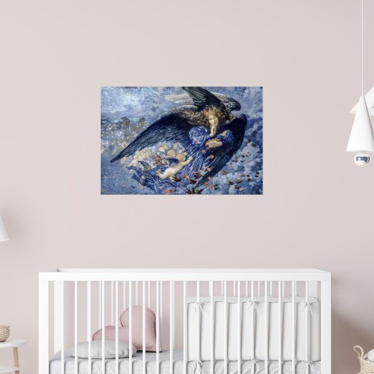 Nacht met haar Train of Stars (Angel met Cherubs) Poster (Kinderkamer 2)