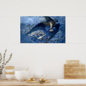 Nacht met haar Train of Stars (Angel met Cherubs) Poster (Keuken)