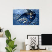 Nacht met haar Train of Stars (Angel met Cherubs) Poster (Thuiskantoor)