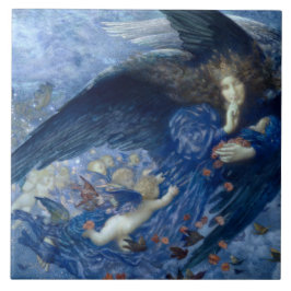 Nacht met haar Train of Stars (Angel met Cherubs) Tegeltje