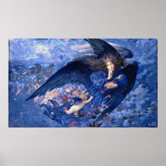 Nacht met haar trein van Stars Fine Art Angel Poster (Voorkant)