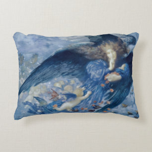 Nacht met haar trein van sterren (Engel met cherub Accent Kussen