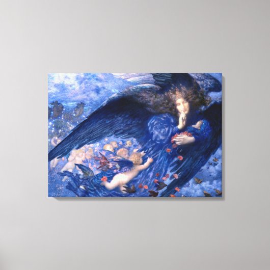 Nacht met haar trein voor sterrenkunst canvas afdruk (Voorkant)