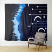 Nacht met het maanportret wandkleed (In Situ (horizontaal))