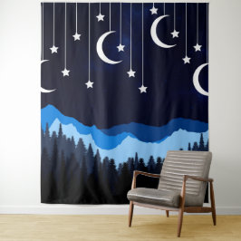 Nacht met het maanportret wandkleed