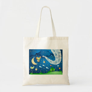 Nacht met muziek en vogels tote bag