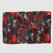 Nacht met opzichtig bespoelde rode bladeren gevall golfhanddoek (Horizontaal)