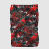 Nacht met opzichtig bespoelde rode bladeren gevall golfhanddoek (Voorkant)