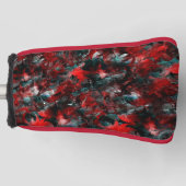 Nacht met opzichtig bespoelde rode bladeren gevall golfheadcover (Voorkant)