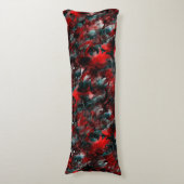 Nacht met opzichtig bespoelde rode bladeren gevall lichaamskussen (Voorkant Verticaal)