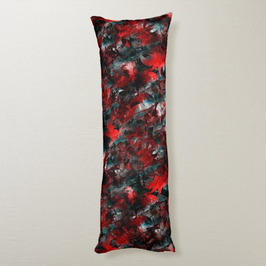 Nacht met opzichtig bespoelde rode bladeren gevall lichaamskussen (Achterkant (Verticaal))