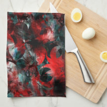 Nacht met opzichtig bespoelde rode bladeren gevall