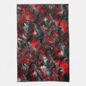Nacht met opzichtig bespoelde rode bladeren gevall theedoek (Verticaal)