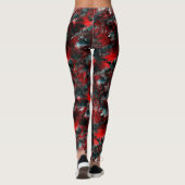 Nacht met pronkerige verwelkte rode bladeren die o leggings (Achterkant)