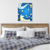 Nacht muziek en grote maan canvas afdruk (Insitu (Slaapkamer))