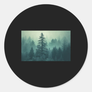 Nacht Natuur Bomen Buiten Bos Groen Bergen Ronde Sticker