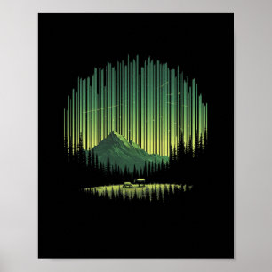 Nacht Natuur Wilde dieren Bomen Groen Buiten Bos Poster
