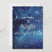 Nacht onder de Stars Blue Starry Sky Wedding Invi Kaart (Achterkant)