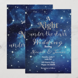 Nacht onder de Stars Blue Starry Sky Wedding Invi Kaart