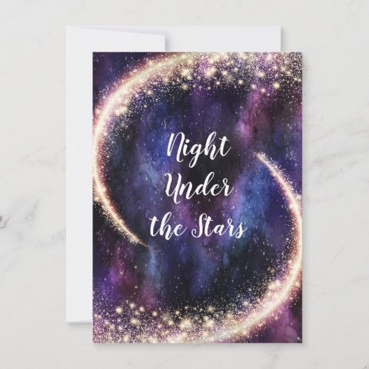 nacht onder de sterrenuitnodigingen kaart (Achterkant)
