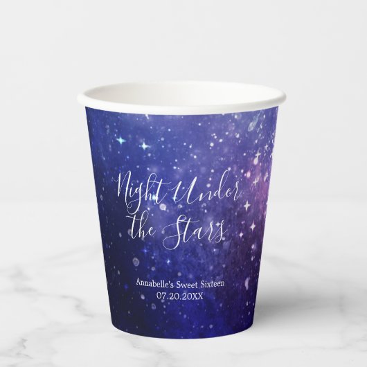 Nacht onder het sterrenstelsel papieren bekers (Voorkant)