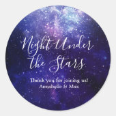 Nacht onder het sterrenstelsel ronde sticker (Voorkant)