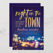 Nacht op de Bachelorette-partij in de stad Kaart (Voorkant / Achterkant)