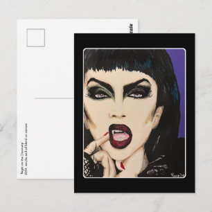 ‘Nacht op de Dorpel’ Schilderij op een Briefkaart