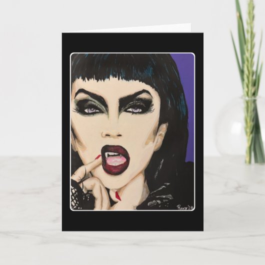 'Nacht op de stoep' schilderij op een Bedankkaart (Voorkant)