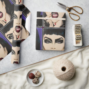 'Nacht op de stoep' schilderij op een Cadeaupapier