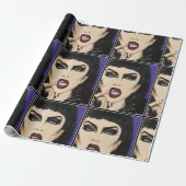 'Nacht op de stoep' schilderij op een Cadeaupapier (Uitgerold)