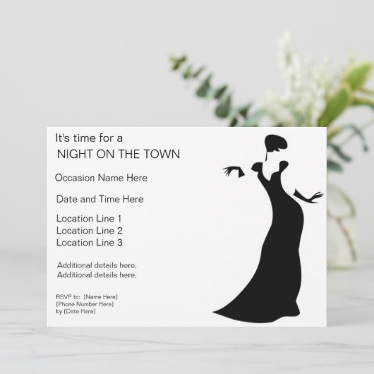 Nacht op de uitnodiging van de stad (Staand voorkant)