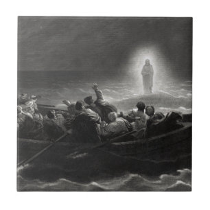 'Nacht op het Zee van Galilea' keramische tegel Tegeltje