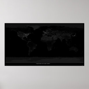 Nacht op Planet Earth Poster